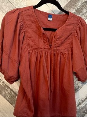 Old Navy Women's Rust Red Peasant Tunic